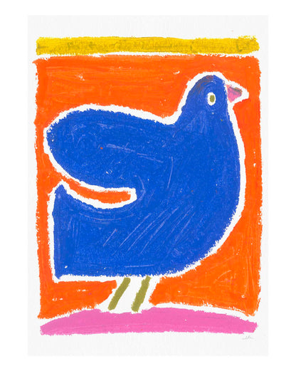 Het werk van Ella "Vogel" met witte rand